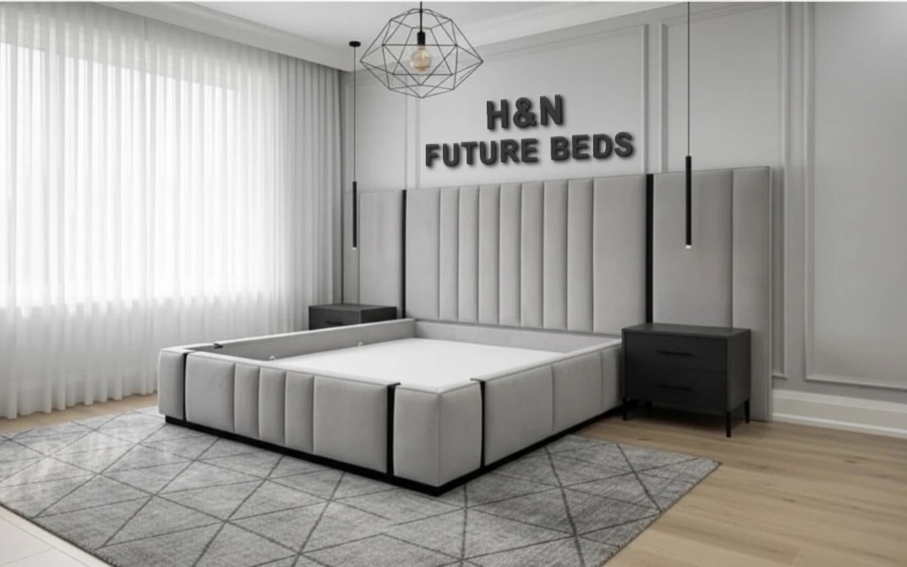 Ares Vertical Panelled Bed Frame | Different Storage Option Available