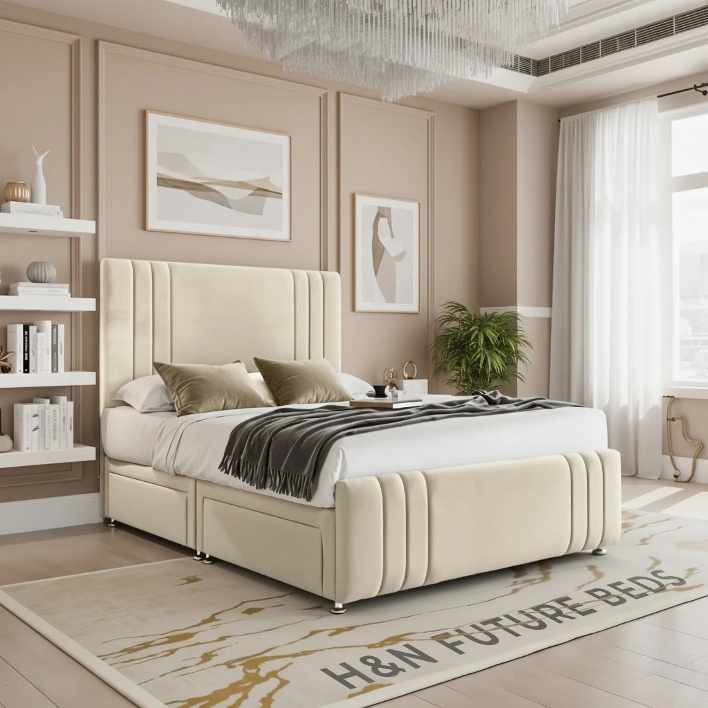 Rosewood Vertical Lined Divan Bed