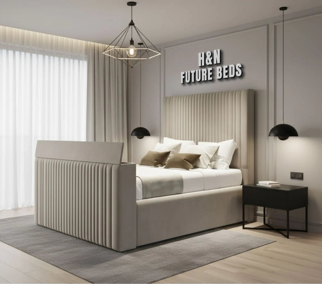 Callie Multi Lined T.V Bed | Multiple Storage Option Available