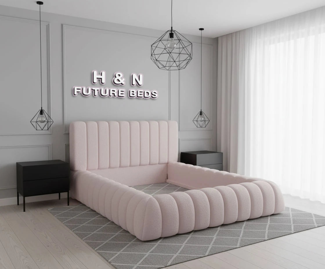 Leon Cloud of Boucle Bed Frame | Storage Option Available