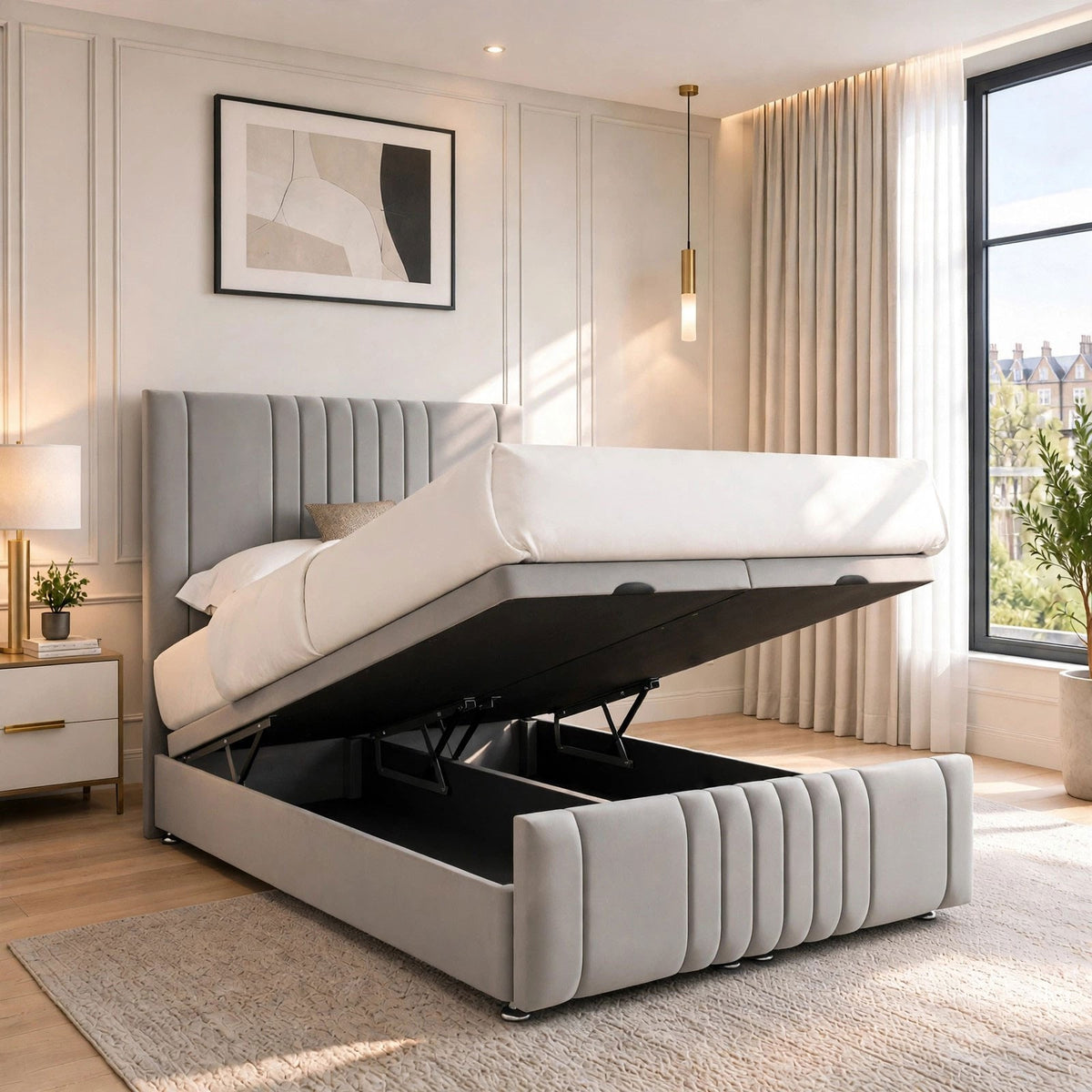 Benjamin Multi Lined Ottoman Divan Bed