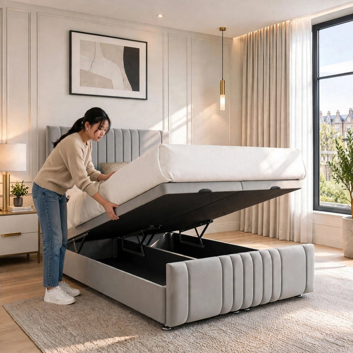 Benjamin Multi Lined Ottoman Divan Bed