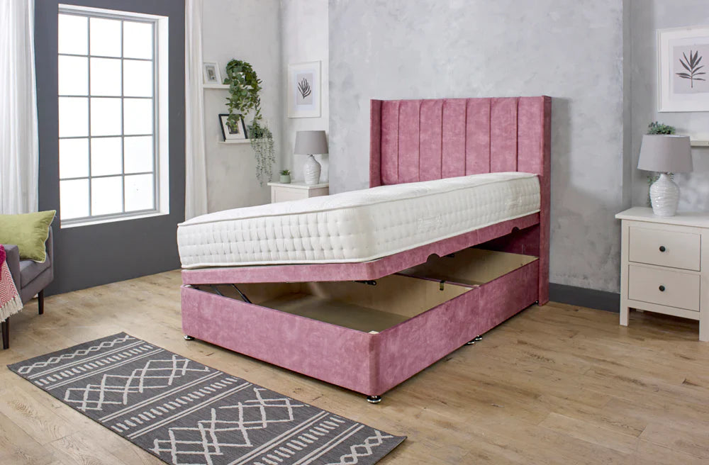 Rome Vertical Line Ottoman Divan Bed - HN Future Beds
