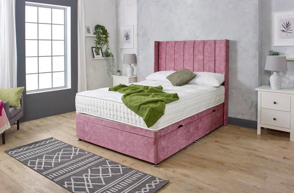 Rome Vertical Line Ottoman Divan Bed - HN Future Beds