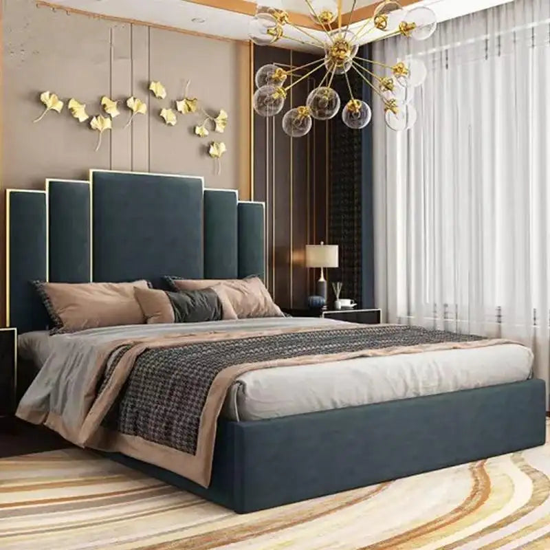 Clara Golden Strip Art Deco Style Bed Frame - HN Future Beds