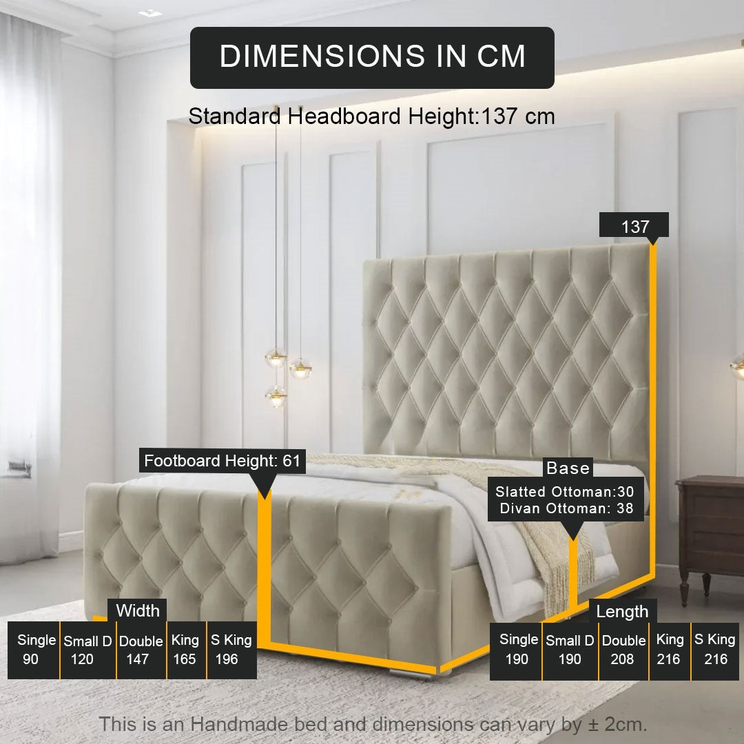 Sienna Chesterfield Bed Frame | Storage Option Available