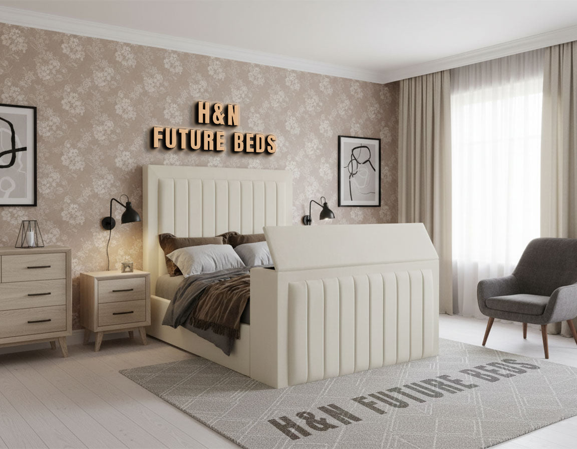 Clara Multi Panelled T.V Bed | Different Storage Option Available