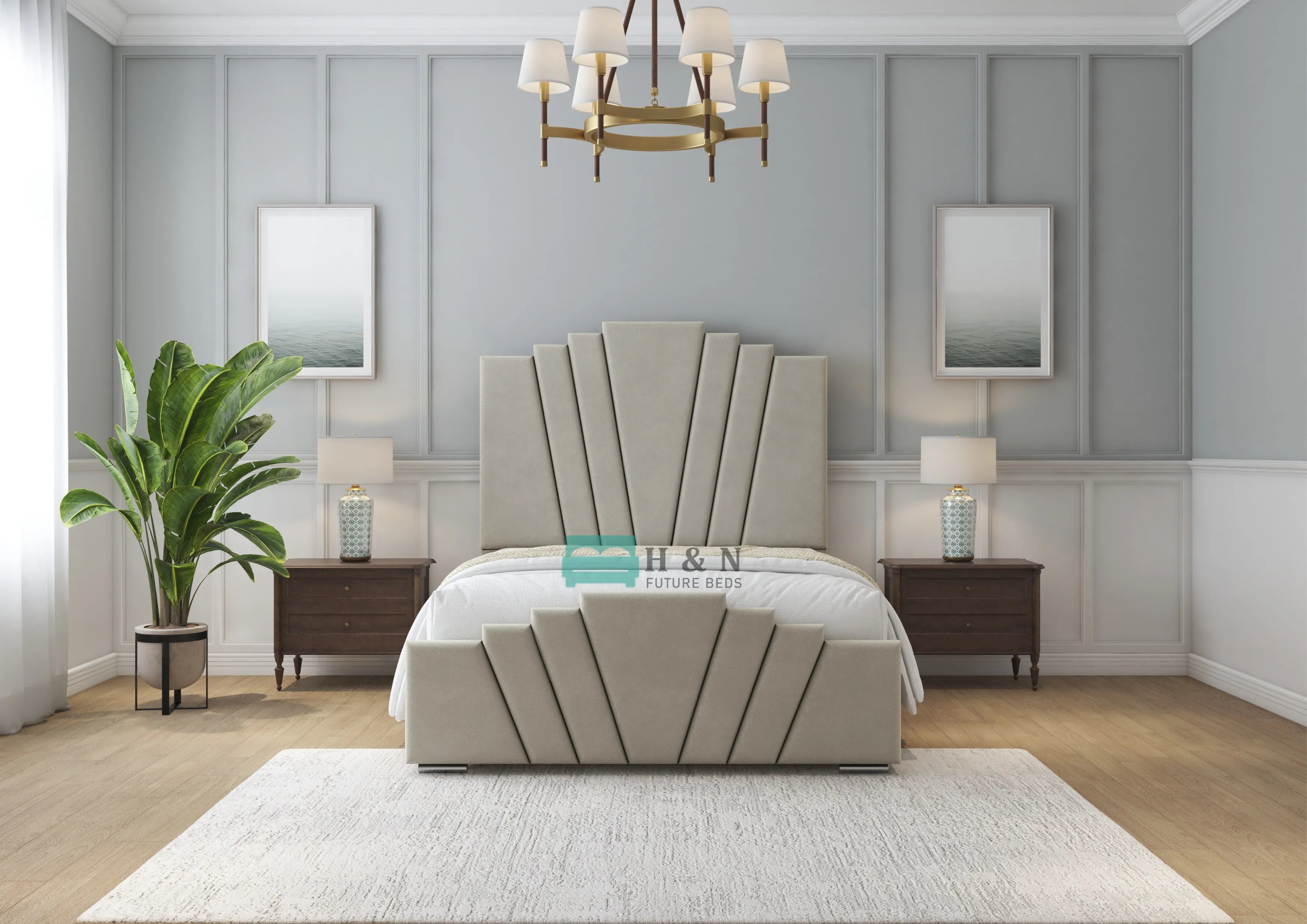 Rome Crown Panel Bed Frame - HN Future Beds