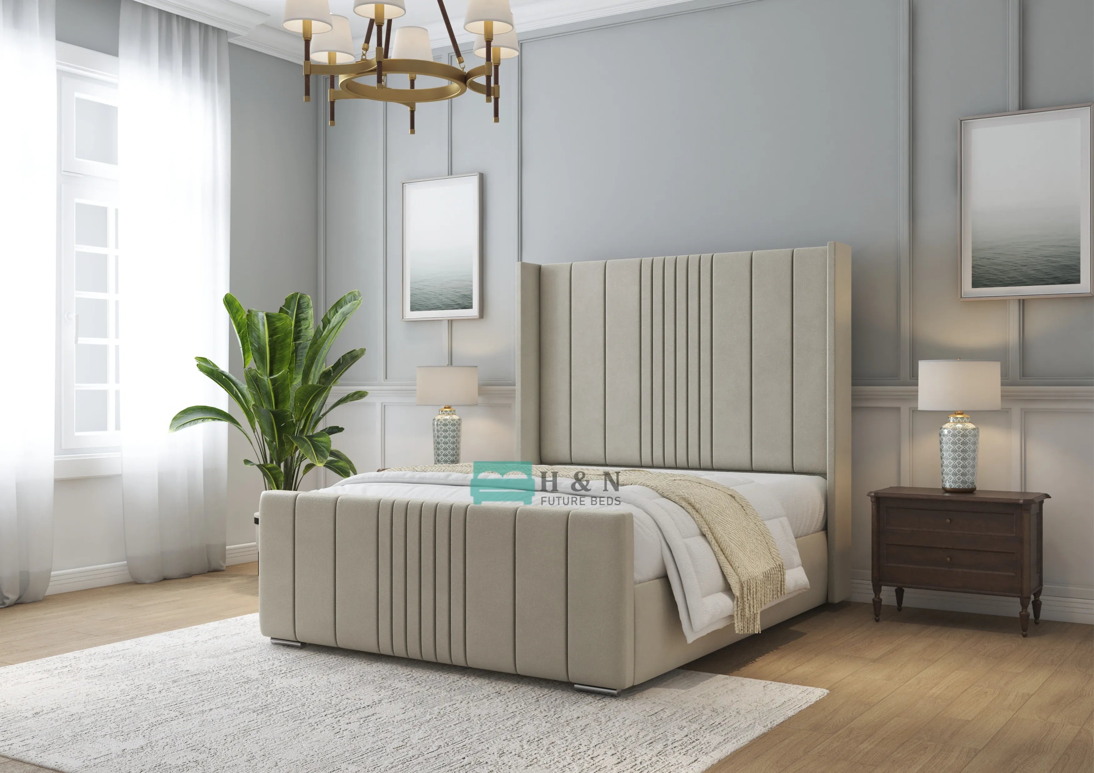 Sabrina Wingback Bed Frame - HN Future Beds
