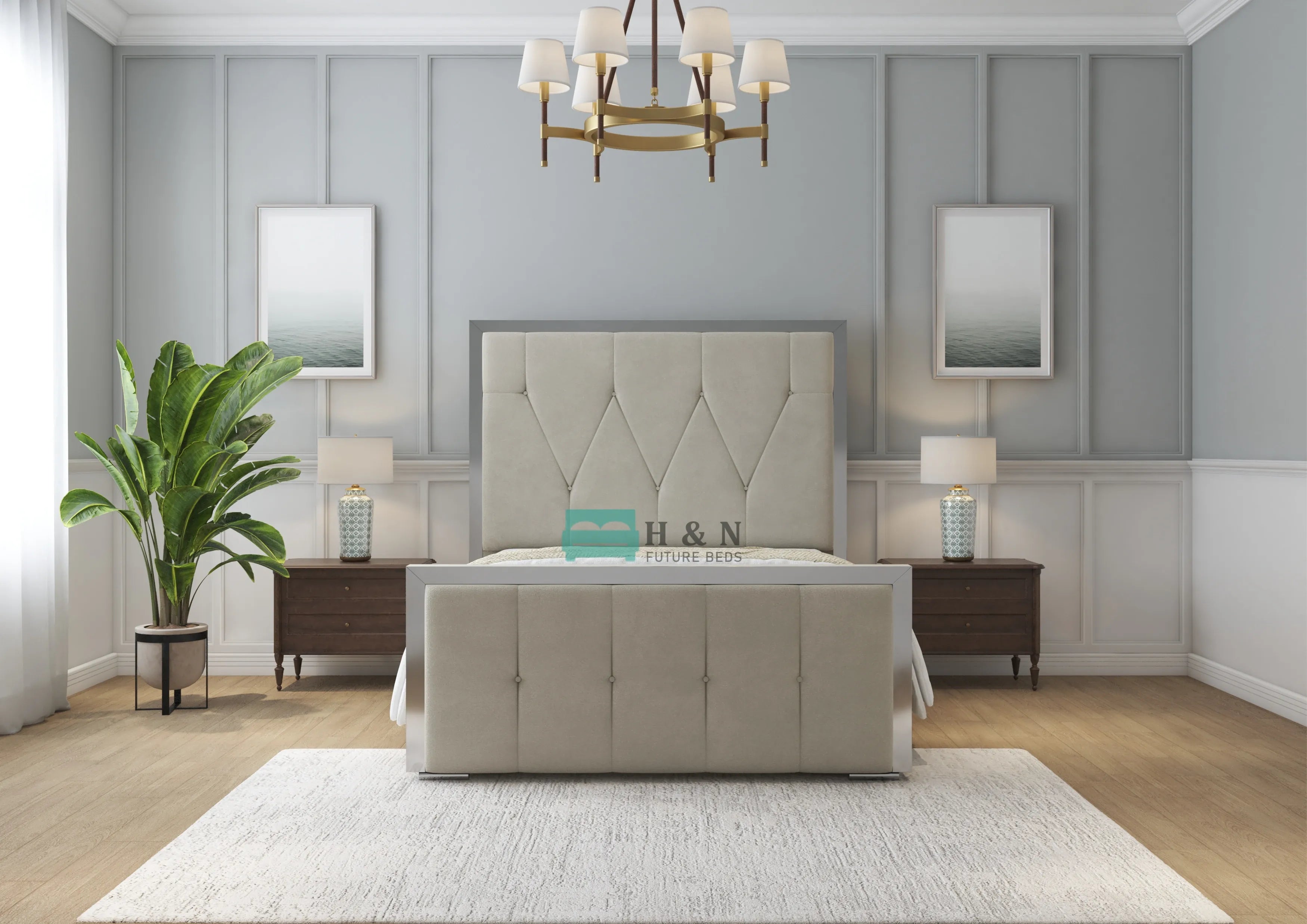 Brooklyn Silver Strip Bed Frame - HN Future Beds