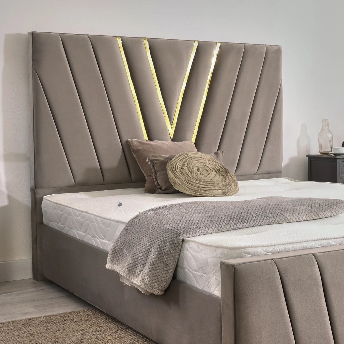 Designer Luxury V Lines Bed Frame - HN Future Beds