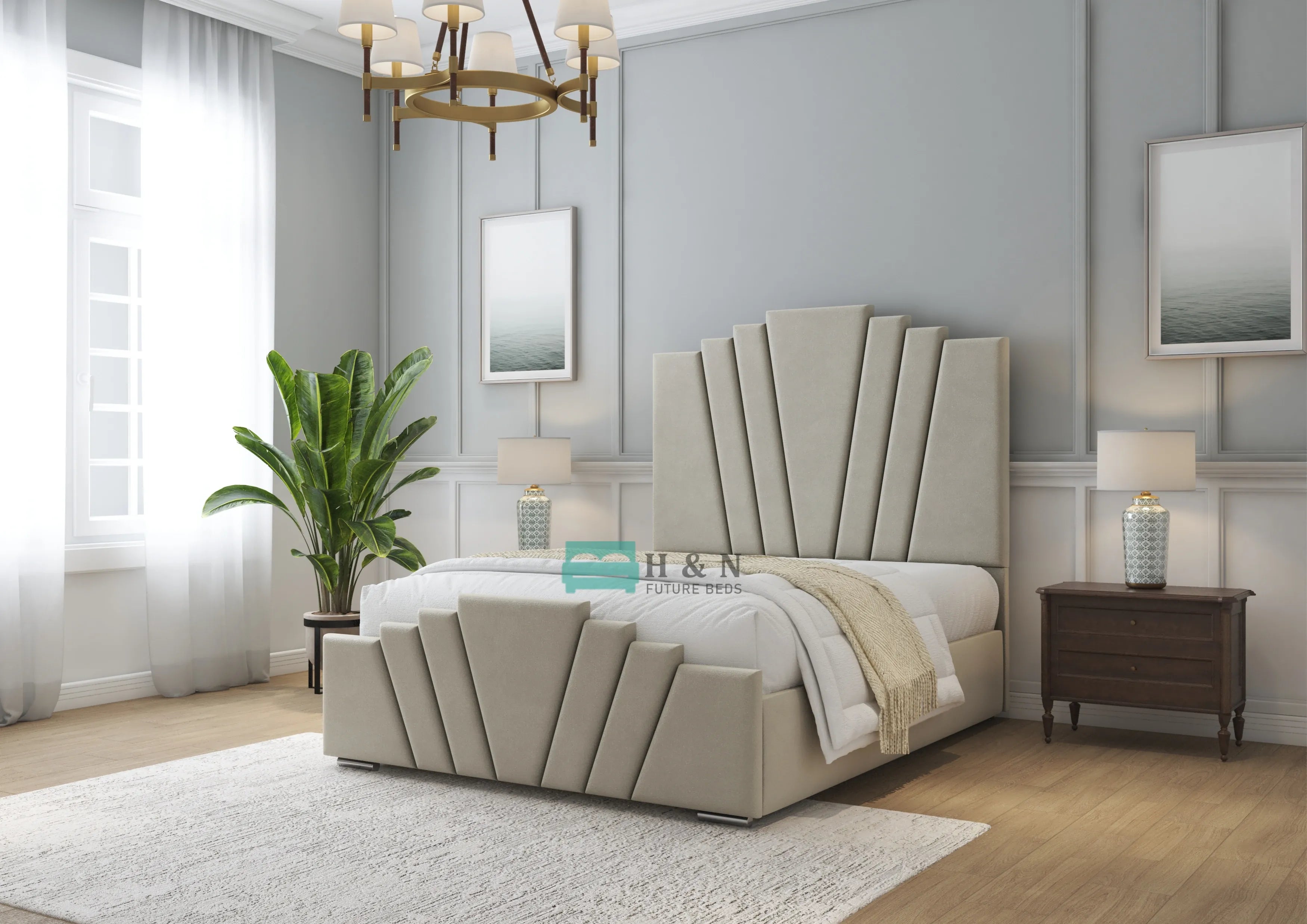 Rome Crown Panel Bed Frame - HN Future Beds