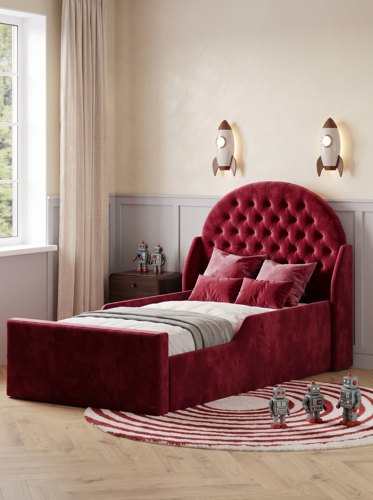 Luxe Arch Kids Bed with safety rails