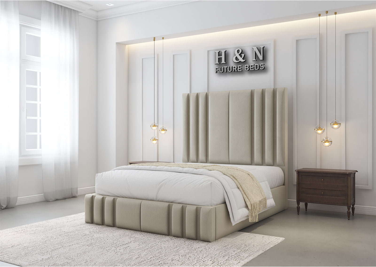 Kiara Multi Lined Bed Frame | Storage Options Available