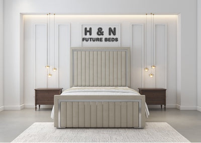 Phoenix Multi Panel Bed Frame With Silver Strip | Optional Storage Available