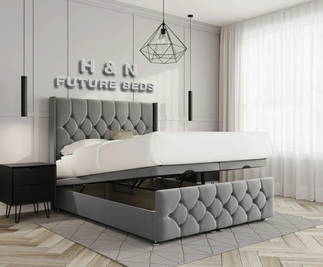 Finn Wingback Ottoman Divan Bed