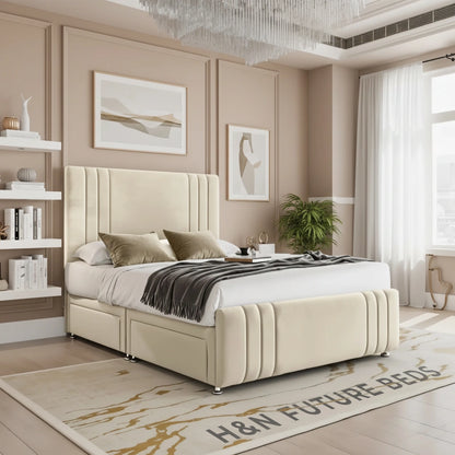 Rosewood Vertical Lined Divan Bed