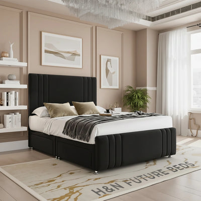 Rosewood Vertical Lined Divan Bed