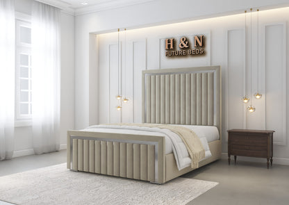 Phoenix Multi Panel Bed Frame With Silver Strip | Optional Storage Available