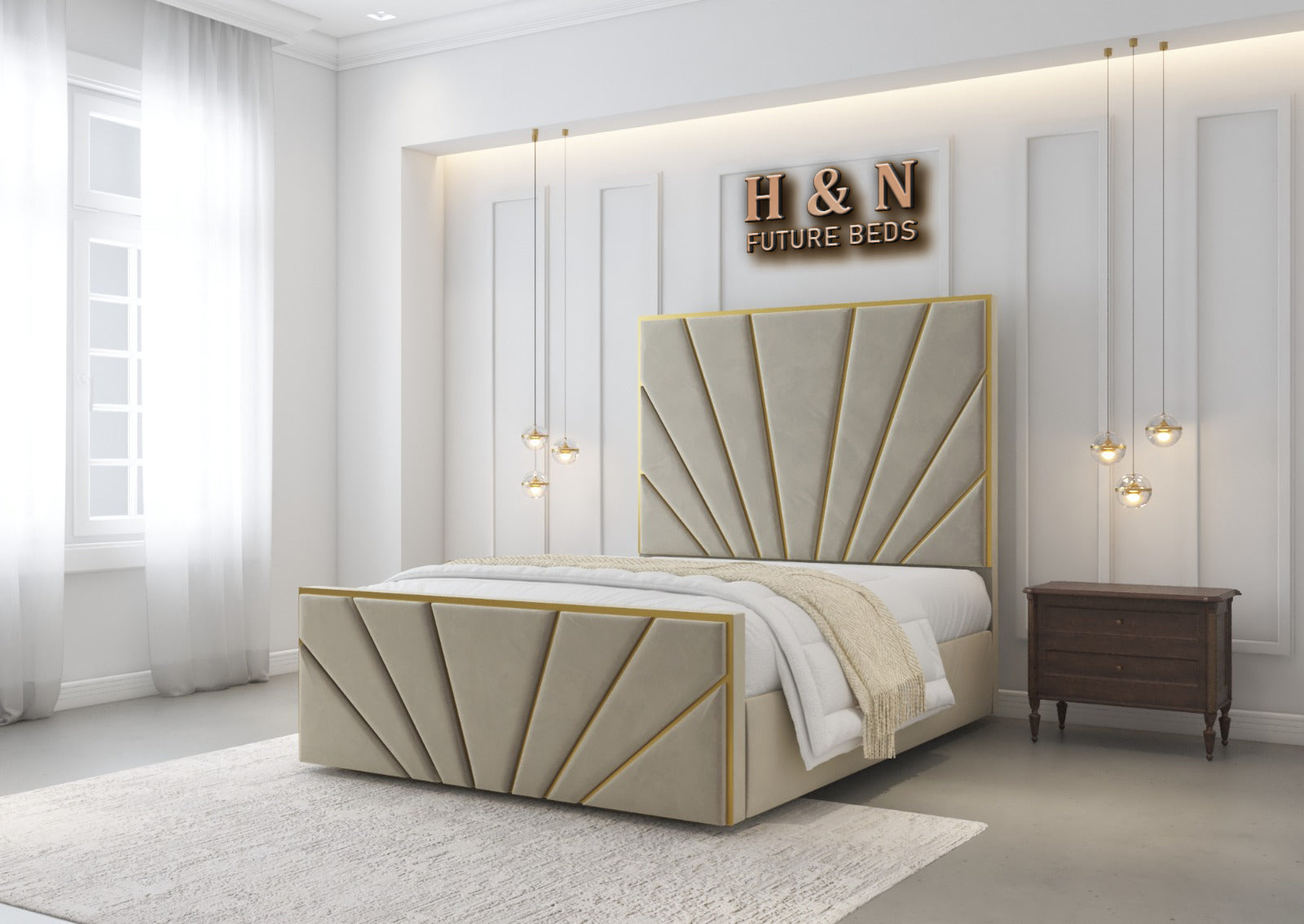 Charlotte Strip Bed Frame | Storage Option Available