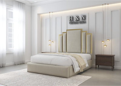Daisy Crown Panel With Golden Strips | Optional Storage Available