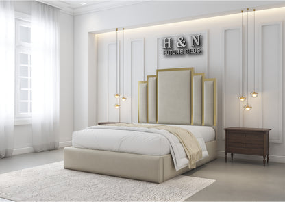 Daisy Crown Panel With Golden Strips | Optional Storage Available