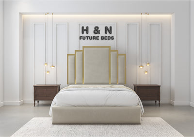 Daisy Crown Panel With Golden Strips | Optional Storage Available