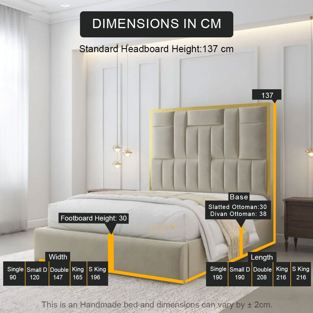 Austin Golden Strip Bed Frame | Storage Option Available