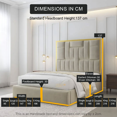 Austin Golden Strip Bed Frame | Storage Option Available