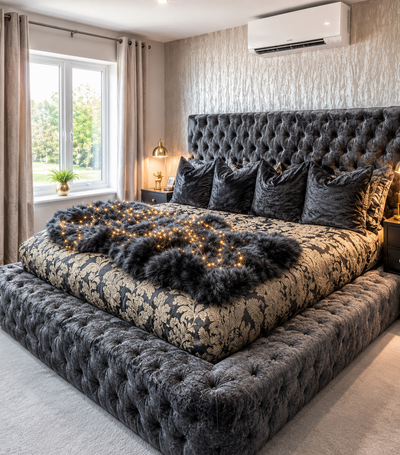 Luxury Black Crush Velvet Ambassador Bed Frame
