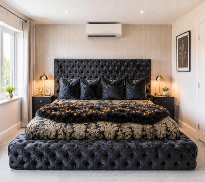 Luxury Black Crush Velvet Ambassador Bed Frame