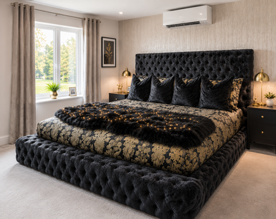 Luxury Black Crush Velvet Ambassador Bed Frame