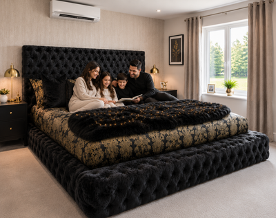 Luxury Black Crush Velvet Ambassador Bed Frame