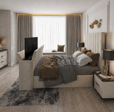 Media TV beds | Luxury Panelled TV Bed