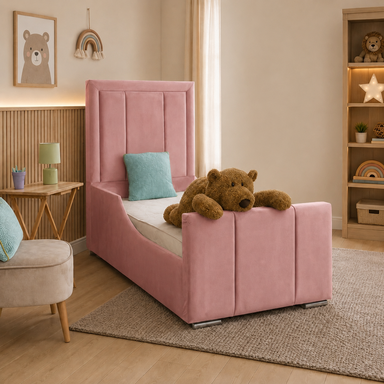 Princess Pink Bed | Luxury Girls Bed With Storage Drawers
