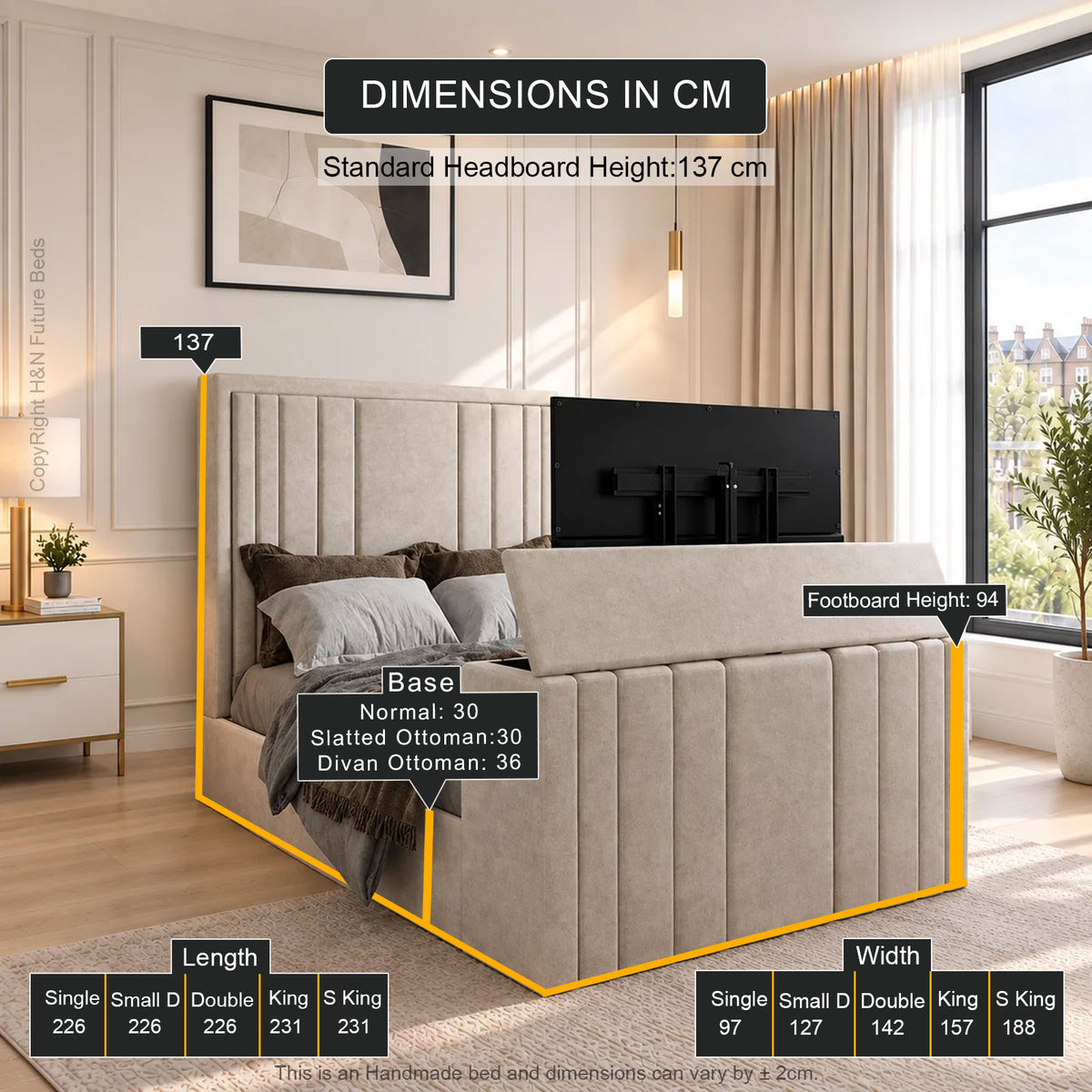 Rome TV Bed