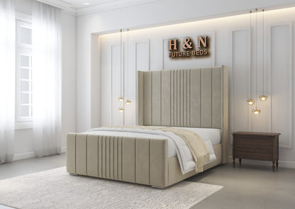 Skyler Winged Line Bed Frame | Storage Option Available