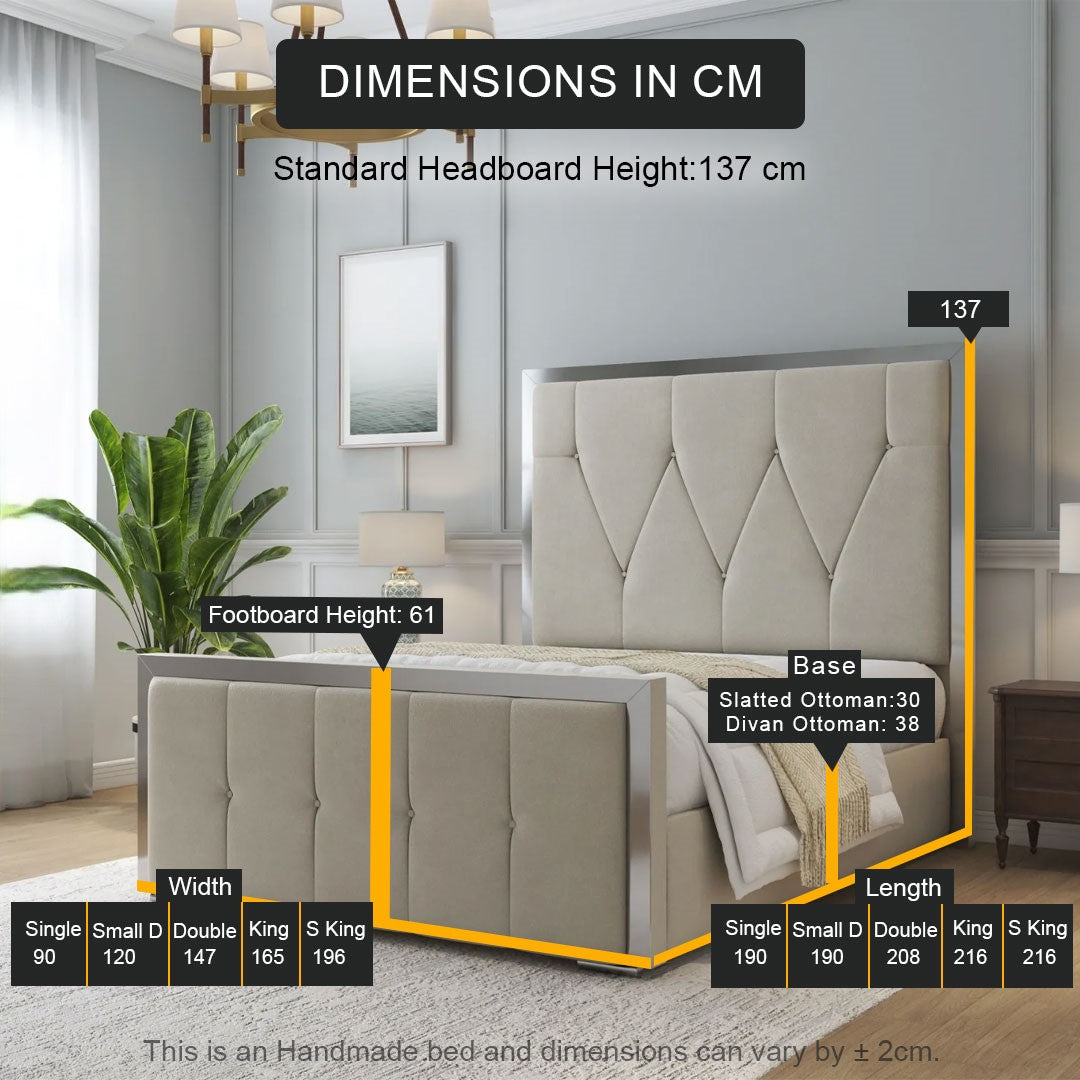 Brooklyn Silver Strip Bed Frame