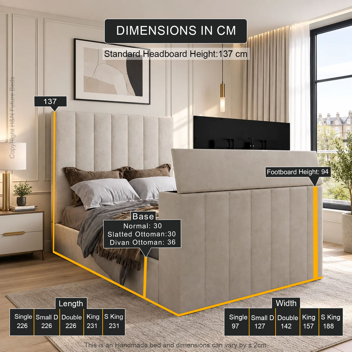 Single TV Bed | Luxurious Motorized Electric TV Bed