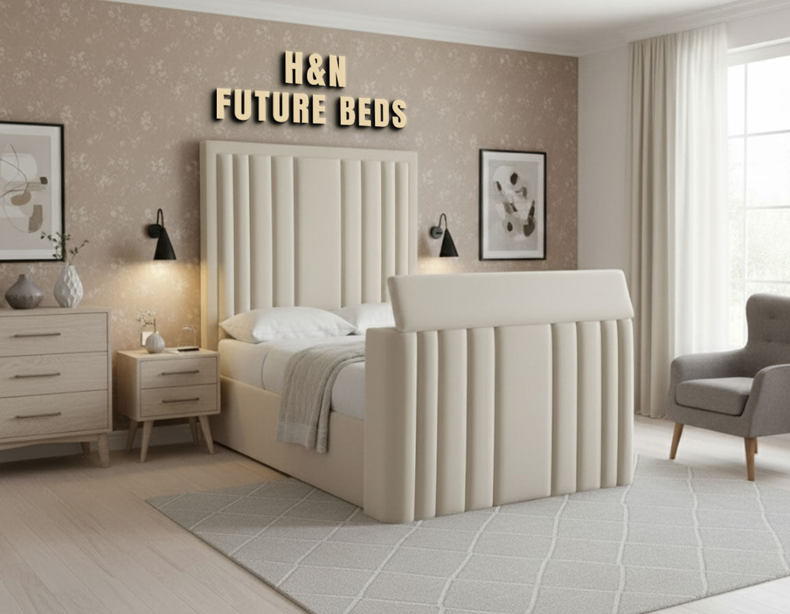 Tyler Multi Panelled T.V Bed | Different Storage Option Available