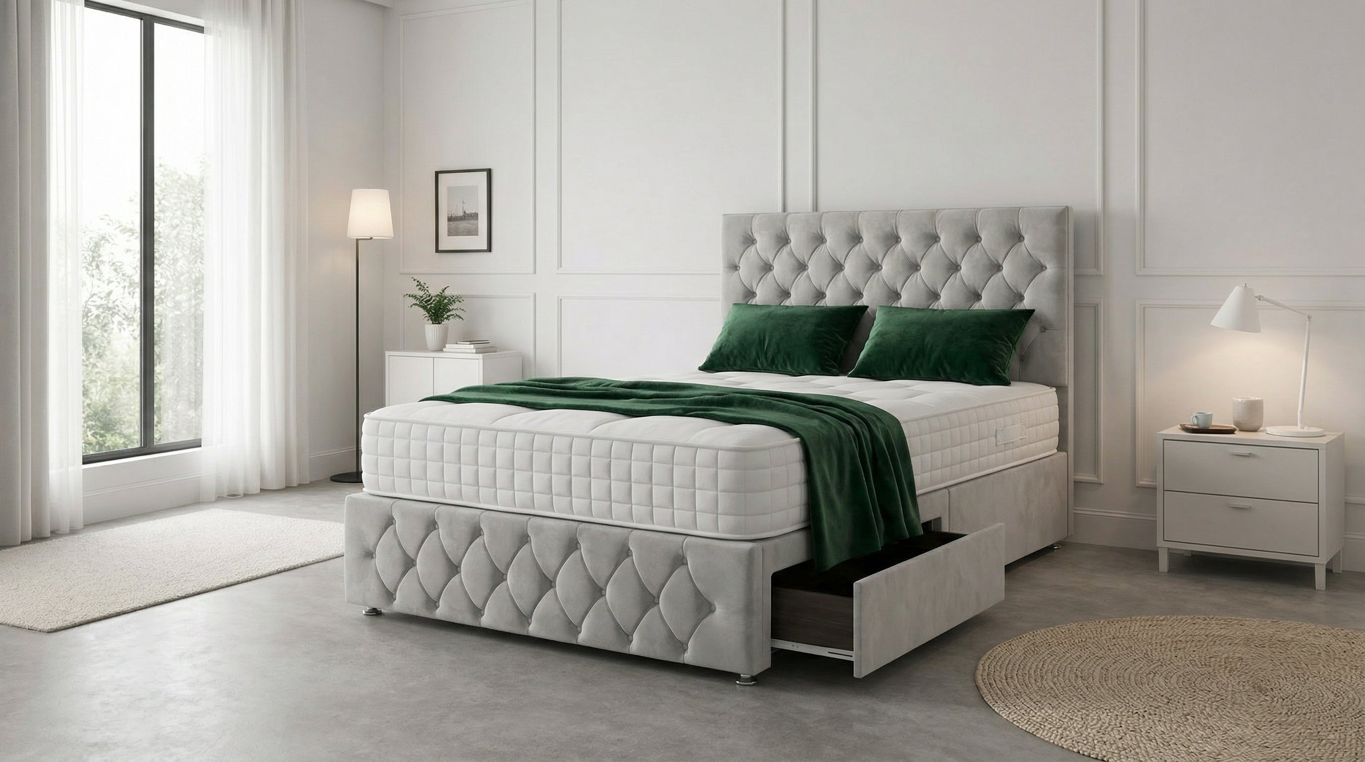 Windsor Tall Chesterfield Headboard Divan Bed