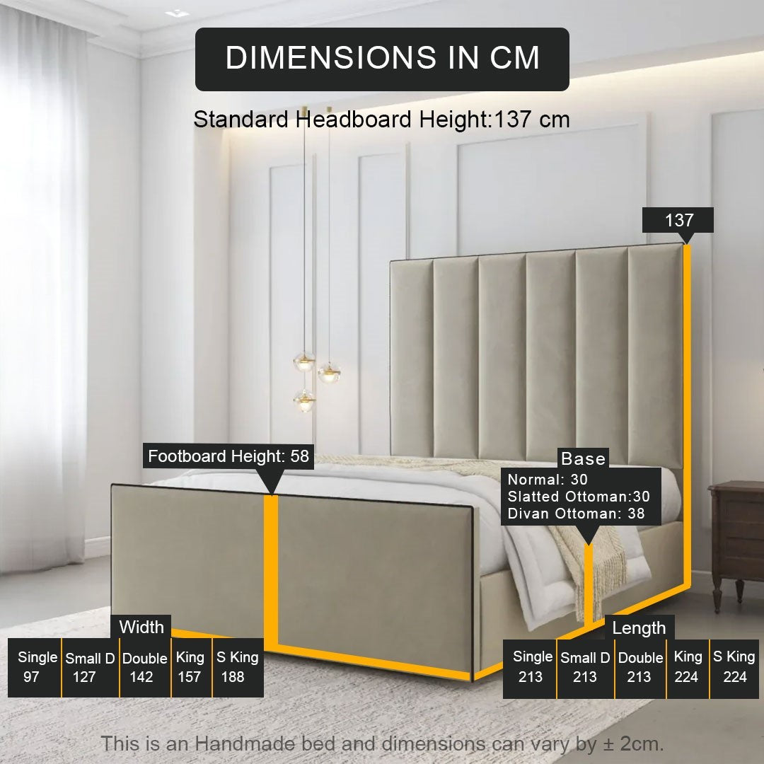 Maya 6 Panal Bed Frame | Storage Option Available