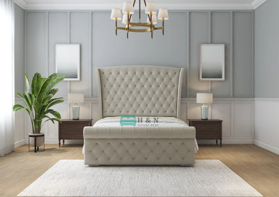Adeline Chesterfield Swan Bed - HN Future Beds